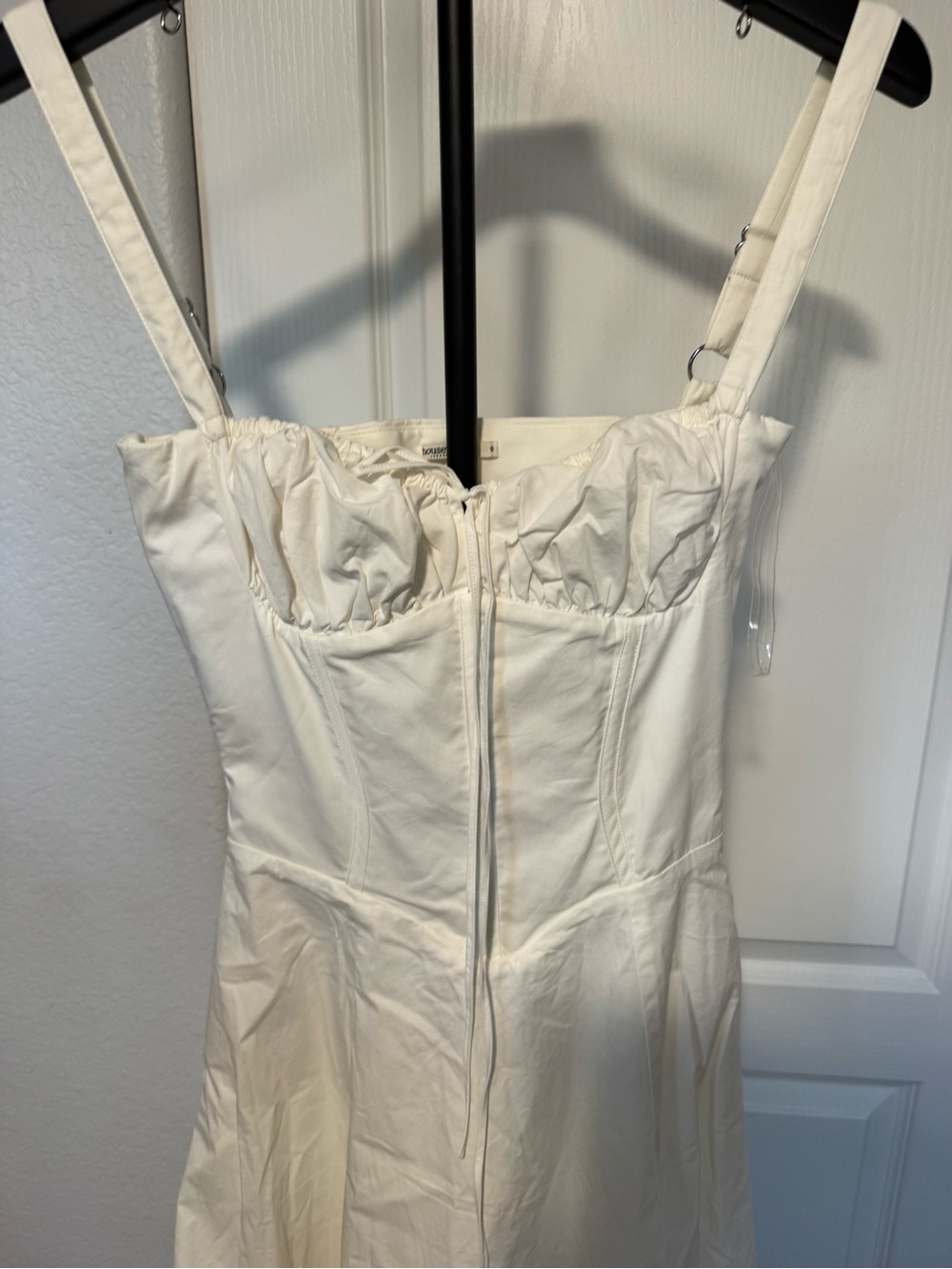 House of CB White Corset-Style Midi Dress with Slit NWOT - Picture 4 of 6